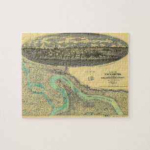 Zivile Kriegs-Ära-Karte von Vicksburg Mississippi Puzzle