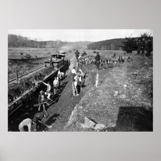Zivile Kriegsbahn in Clifton, Virginia, 1863 Poster