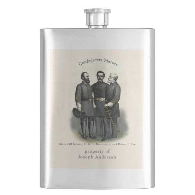 Zivile Kriegshelden Stonewall Beauregard Lee Flachmann (Vorderseite)