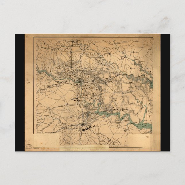 Zivile Kriegskarte von Richmond und Petersburgh (1 Postkarte (Vorderseite)