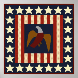 Zivile Kriegsterne und Eagle Quilt Square Poster
