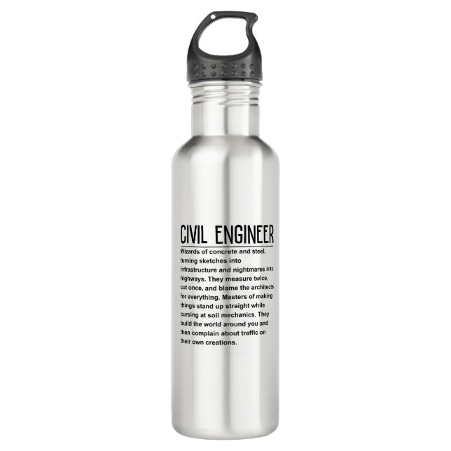 Ziviler Ingenieur Edelstahlflasche (Vorderseite)