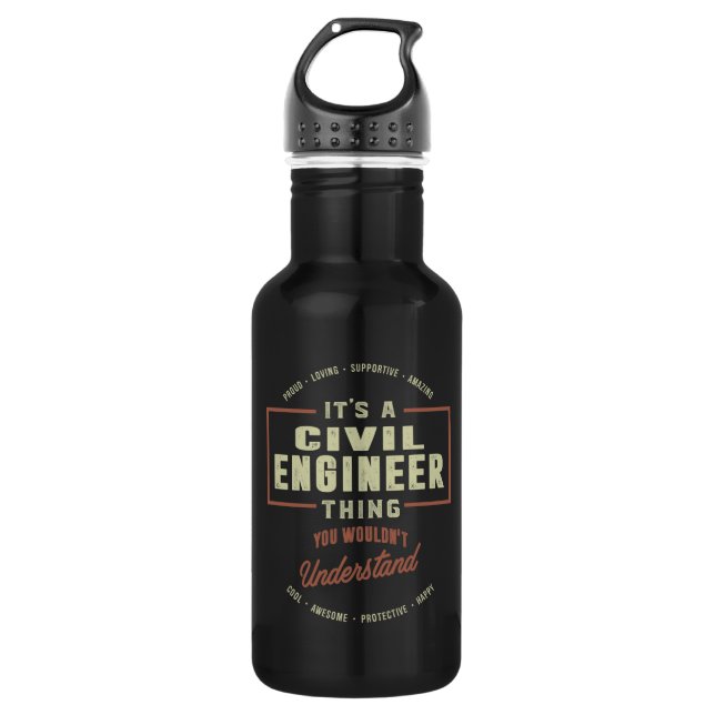 Ziviler Ingenieur Edelstahlflasche (Vorderseite)
