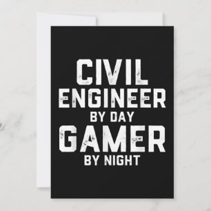 Ziviler Ingenieur für TagesGamer nach Nachtingenie Feiertagskarte