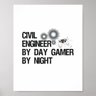 Ziviler Ingenieur für Tagesspieler nach Nachtplaka Poster