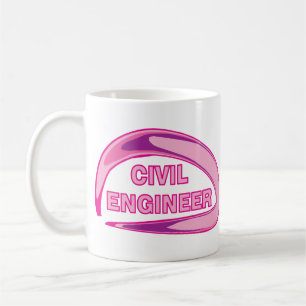 Ziviler Ingenieur in Rosa Kaffeetasse