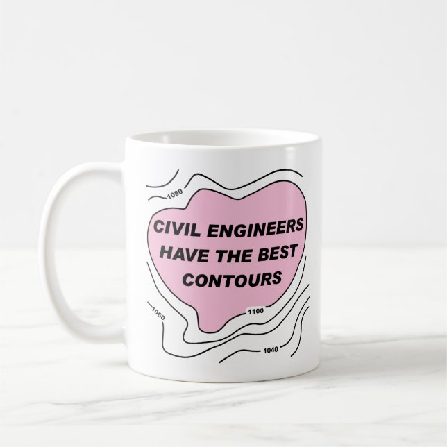 Ziviler Ingenieur - rosa Konturen Kaffeetasse (Links)