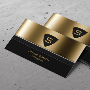 Ziviler Ingenieur Royal Gold Shield Monogram Visitenkarte