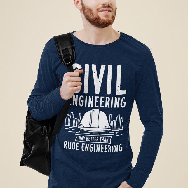 Ziviler Ingenieurweg besser als undurchsichtiges I T-Shirt (Funny Engineering Long Sleeves Navy Blue T-Shirt)