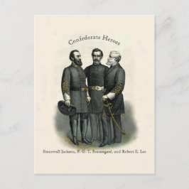 Ziviler Krieg 🛡️ Heroes Stonewall Beauregard Lee Postkarte