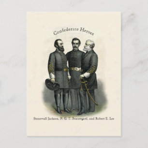 Ziviler Krieg 🛡️ Heroes Stonewall Beauregard Lee Postkarte