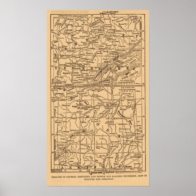 Ziviler Krieg Kentucky und Naher und Mittlerer Ten Poster (Vorne)