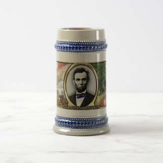Ziviler Krieg Stein Präsidenten-Abraham Lincoln Bierglas
