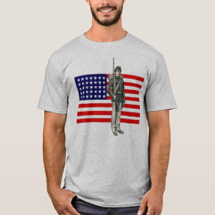 Ziviler Kriegs-Soldat mit Gewerkschafts-Flagge T-Shirt