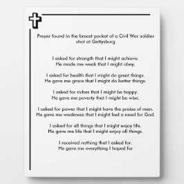 Ziviler Kriegssoldat Gebet Fotoplatte