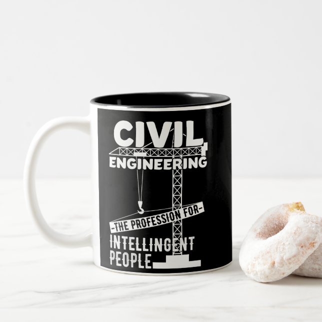 Ziviles Engineering - der Beruf des Intelligenten Zweifarbige Tasse (Mit Donut)