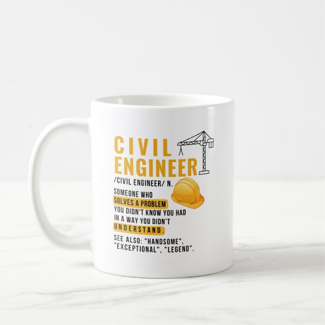 Zivilingenieur Definition – Problemlöser-Geschenk Kaffeetasse (Links)