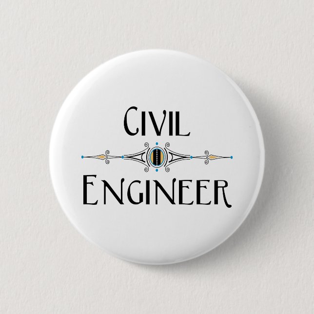 Zivilingenieur Dekorative Linie Button (Vorderseite)