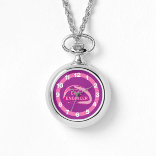 Zivilingenieur in Rosa Armbanduhr