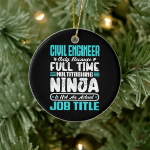 Zivilingenieur Job Titel Beruf Ingenieurwesen  Keramik Ornament