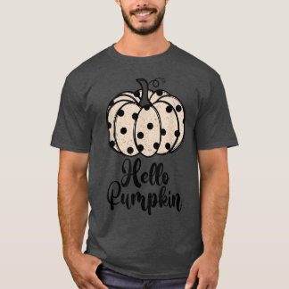 Zj4W Hello Pumpkin White Pumpkin Herbst Danke T-Shirt