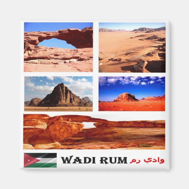 zJO015 WADI RUM, Jordanien, Asien, Kühlschrank Magnet (Vorne)