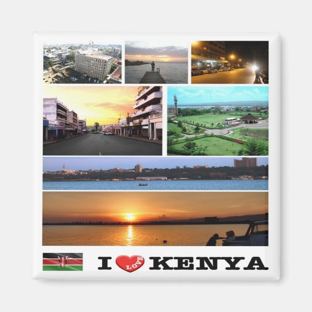 zKE010 KENYA I Liebe, Mosaik, Afrika, Kühlschrank Magnet (Vorne)