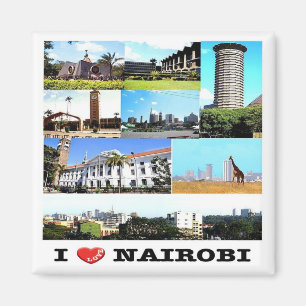 zKE015 NAIROBI Liebe, Mosaik, Kenia, Afrika, Kühls Magnet