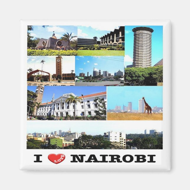 zKE015 NAIROBI Liebe, Mosaik, Kenia, Afrika, Kühls Magnet (Vorne)