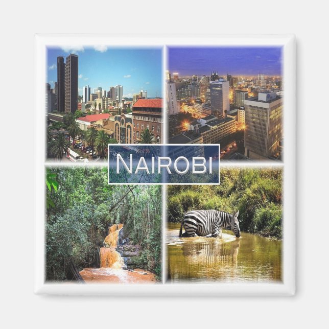 zKE028 NAIROBI, Mosaik, Kenia, Afrika, Kühlschrank Magnet (Vorne)