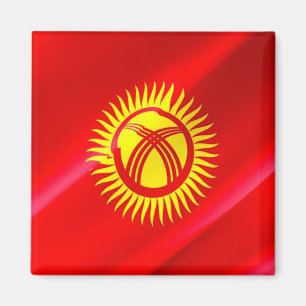 zKG002 Kirgisische schwingende FLAG Kirgisistan, K Magnet