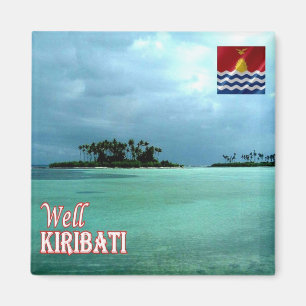 zKI005 WELL, Atoll, KIRIBATI, Ozeanien, Kühlschran Magnet