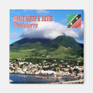 zKN004 SAINT KITTS NEVIS, Basseterre, Kühlschrank Magnet
