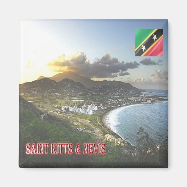 zKN005 SAINT KITTS NEVIS, Frigate Bay, Kühlschrank Magnet (Vorne)