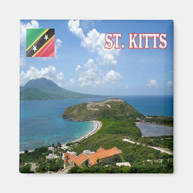 zKN006 SAINT KITTS View, Saint Kitts Nevis, Kühlsc Magnet (Vorne)