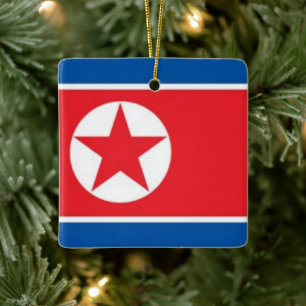 zKP001 Nordkoreanische FLAG Nordkorea, Keramikornament