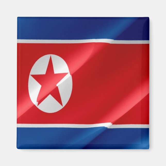 zKP002 nordkoreanischer schwingender FLAG Nordkore Magnet (Vorne)