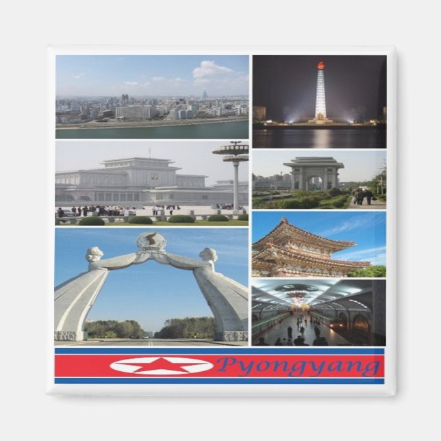 zKP003 PYONGYANG, Nordkorea, Kühlschrank Magnet (Vorne)