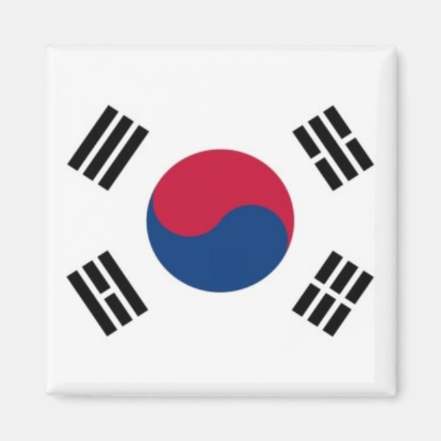 zKR001 Südkoreanische FLAG Südkorea, Kühlschrank Magnet (Vorne)
