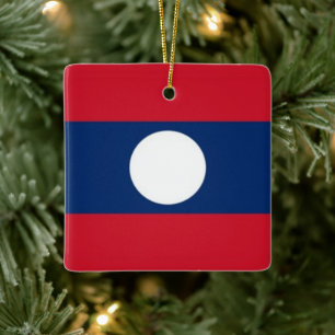 zLA001 FLAG LAOS, Keramikornament