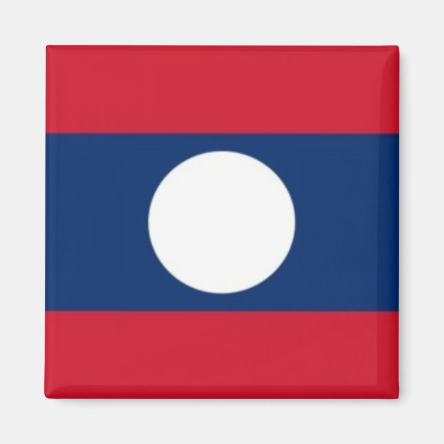 zLA001 FLAG LAOS, Kühlschrank Magnet (Vorne)