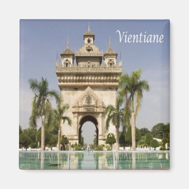 zLA004 VIENTIANE, Laos, Asien, Kühlschrank Magnet (Vorne)
