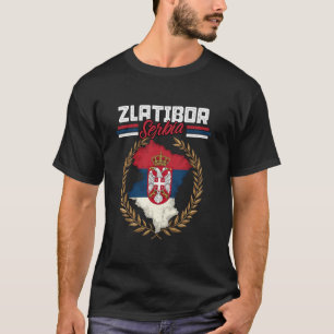 Zlatibor Serbien Reise serbische Flagge Karte Srbi T-Shirt