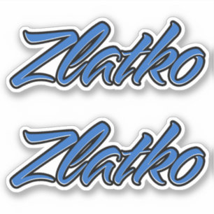 Zlatko Name blue Aufkleber Sticker Stickerset