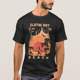 Zlatni Rat Beach Sunset Summer Vacation Vintage So T-Shirt