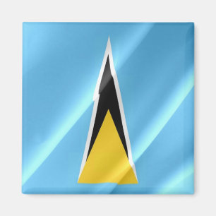 zLC002 SAINT LUCIA, Waving FLAG, Amerika, Kühlschr Magnet