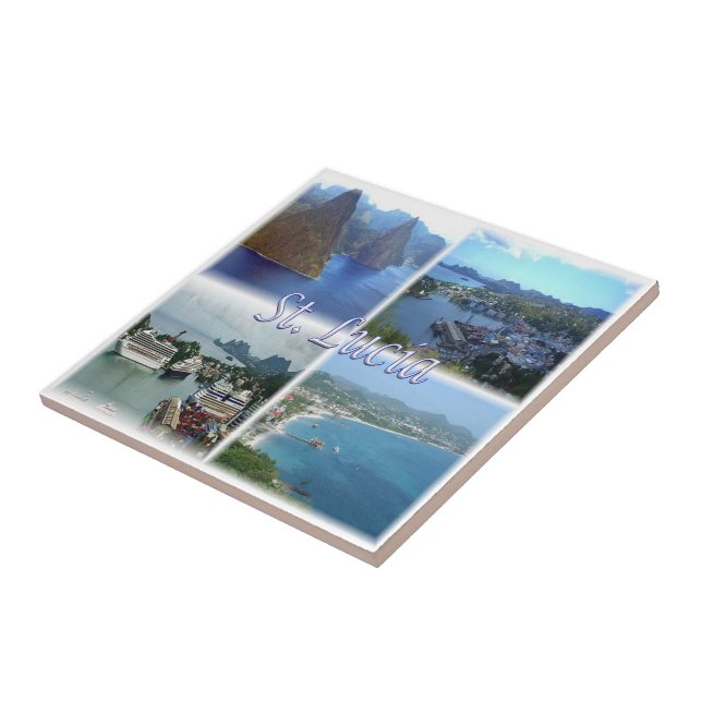 zLC003 SAINT LUCIA, Mosaik, Amerika, Fliese (Seite)