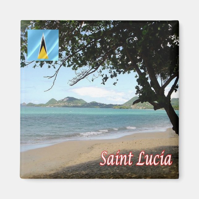 zLC006 SAINT LUCIA, Vigie Beach, Amerika, Kühlschr Magnet (Vorne)