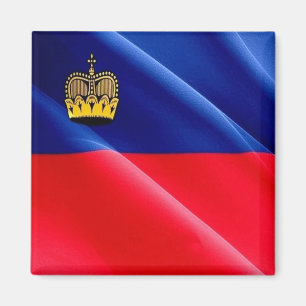 zLI002 LIECHTENSTEIN  waving FLAG - Fridge Magnet