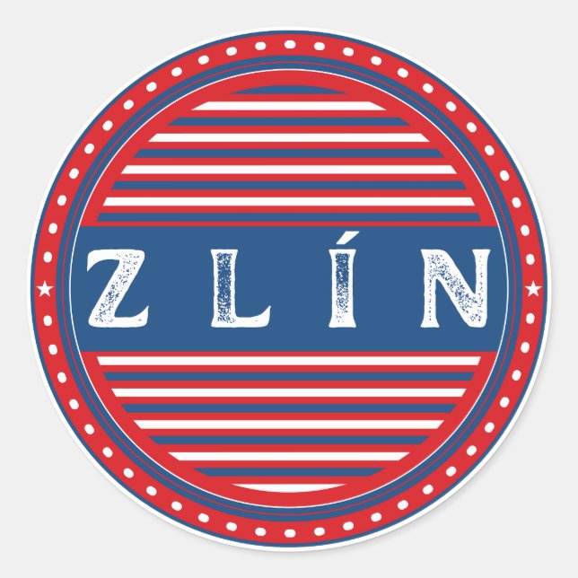 Zlin City Pride Emblem – Czech Identity Runder Aufkleber (Vorderseite)